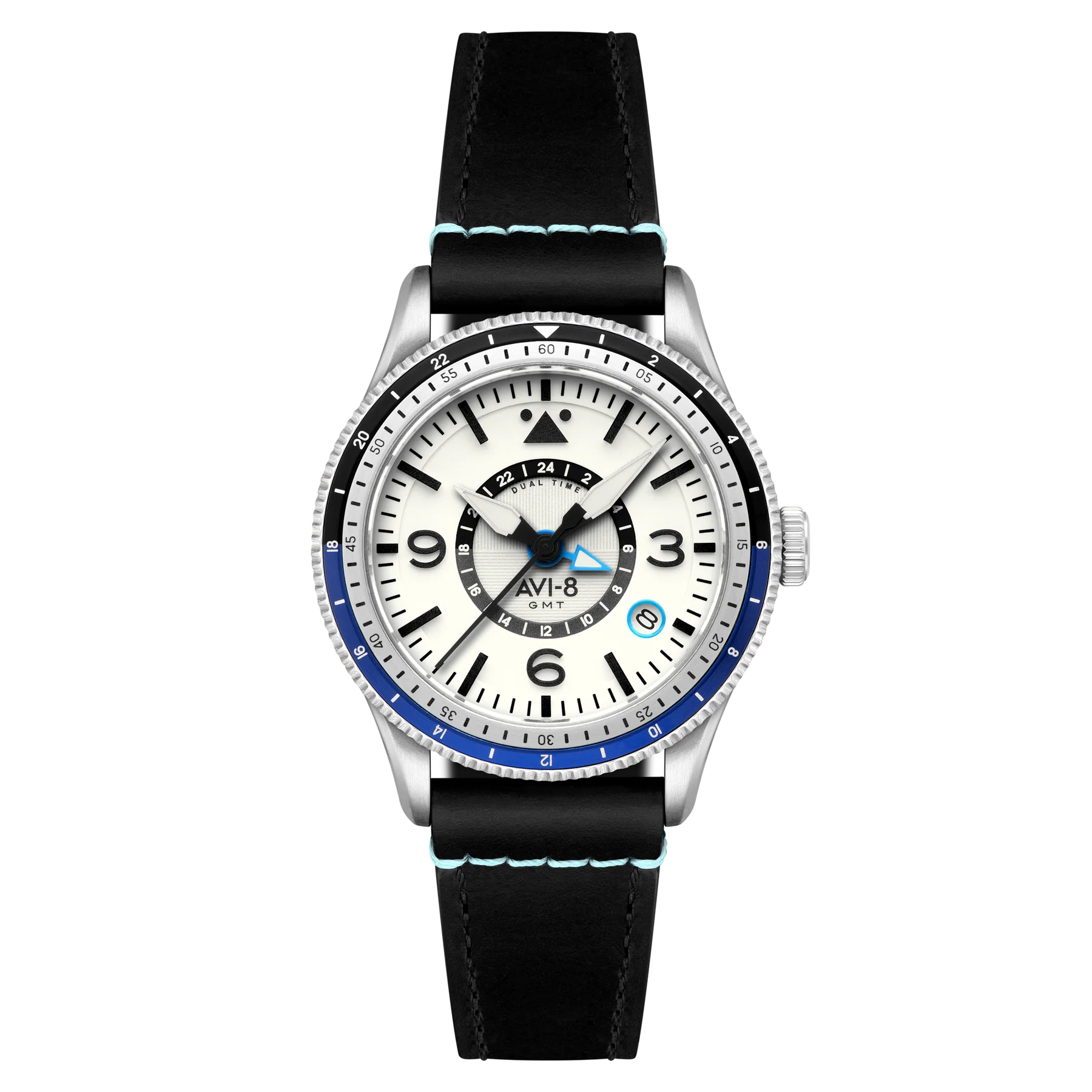 AVI-8 Flyboy Airmaster GMT Men's Silver White Automatic Watch, view 1