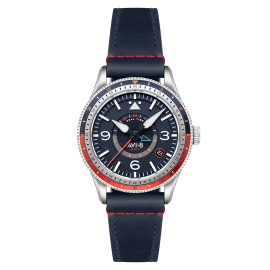 AVI-8 Airmaster GMT Men's Blue Automatic Watch AV-4128-04