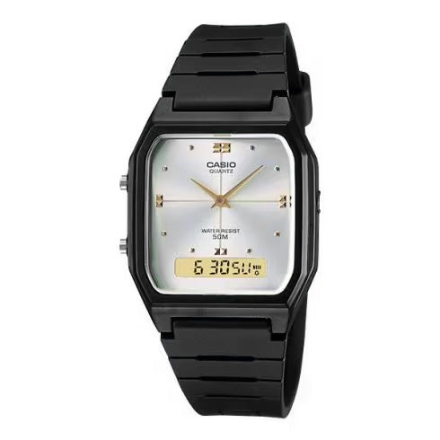 Casio Core Unisex Silver Black Analog-Digital Combination Watch