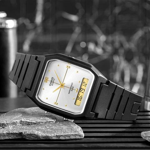 Casio Core Unisex Silver Black Analog-Digital Combination Watch