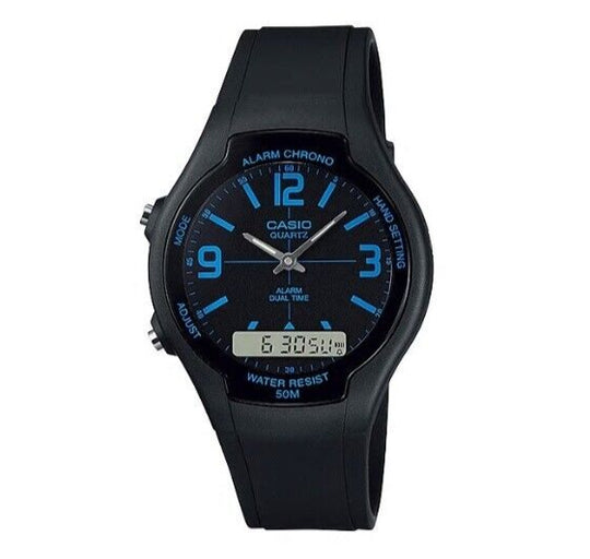 Casio Analogue-Digital Combination Men's Black Watch AW-90H-2BVDF