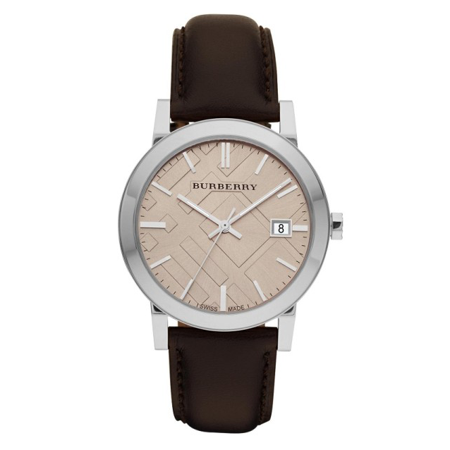 Burberry BU9011 Men's The City Check Champagne Brown Watch