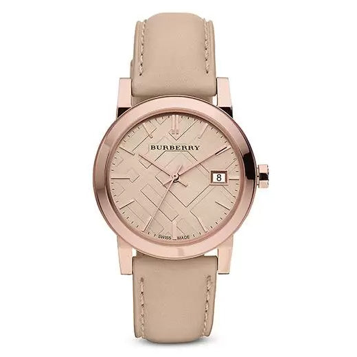 Burberry The City Check Ladies' 38mm Rose Gold Watch BU9014