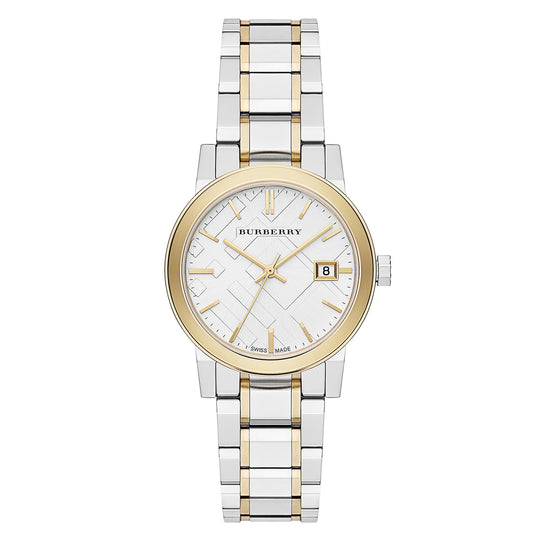 Burberry The City Ladies 34mm Two-Tone Yellow Gold Watch BU9115