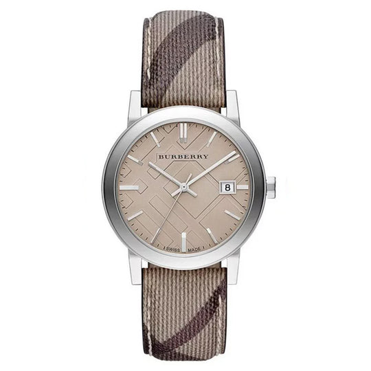 Burberry BU9118 Ladies The City Smoke Check Strap 34mm Watch