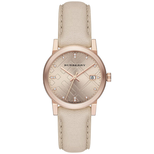 Burberry The City Diamond Ladies 34mm Rose Gold Watch