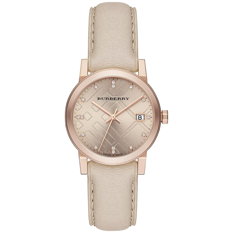 Burberry The City Diamond Ladies 34mm Rose Gold Watch