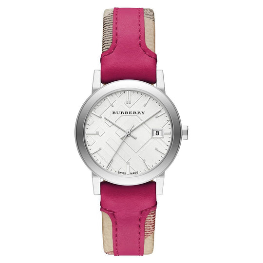 Burberry The City Haymarket Check Ladies' 34mm Pink Watch BU9149