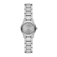 Burberry The City Engraved Check Ladies' 26mm Silver Watch BU9230
