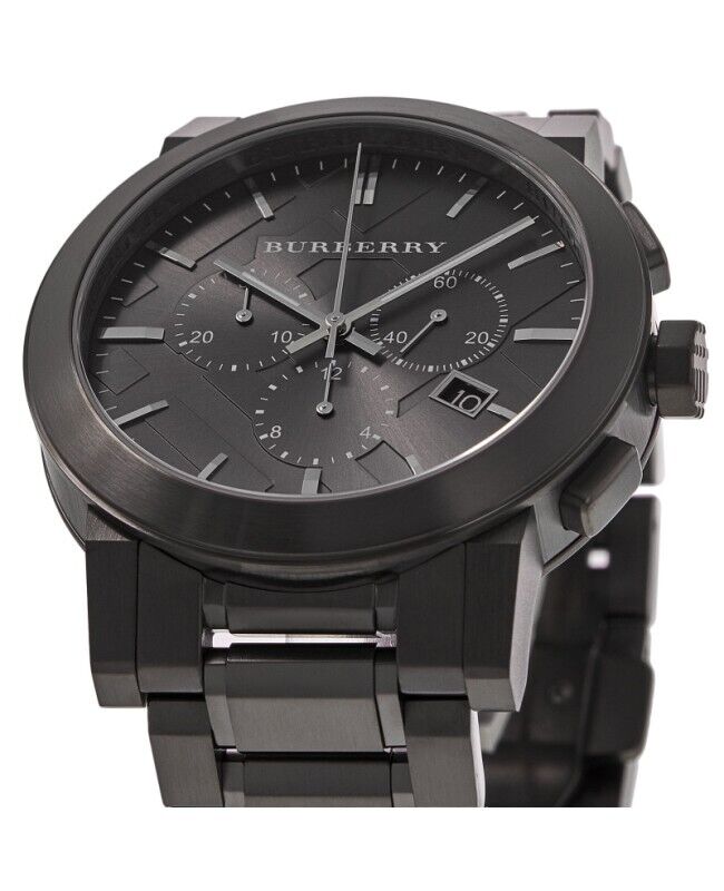 Burberry BU9354 Men's Chronograph The City Black PVD Watch