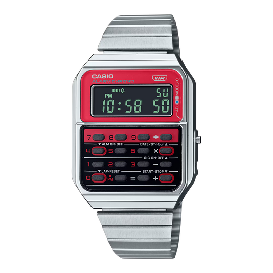 Casio Vintage Digital Calculator Unisex Red Watch