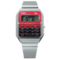 Casio Vintage Digital Calculator Unisex Red Watch