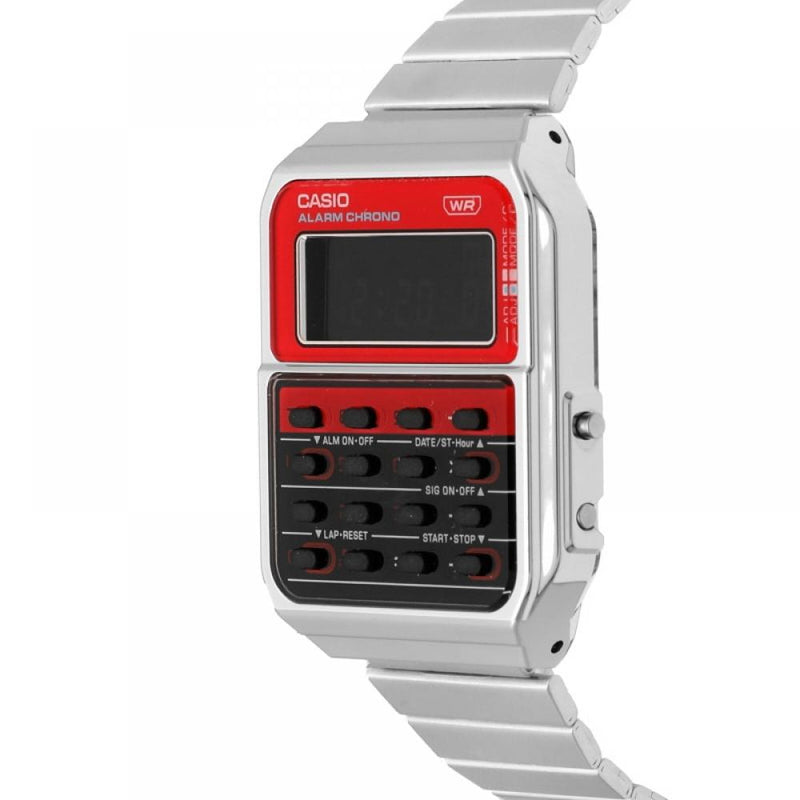 Casio Vintage Digital Calculator Unisex Red Watch