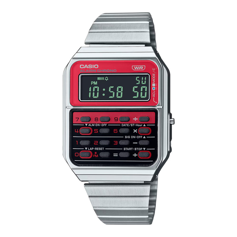 Casio Vintage Unisex Red Silver Watch CA-500WE-4B
