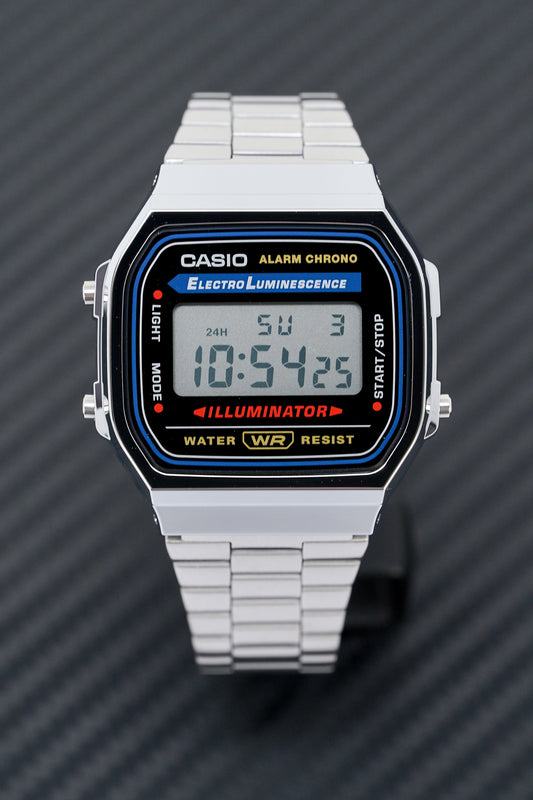 Casio Watch Digital Vintage Silver A168WA-1WDF - Main Image
