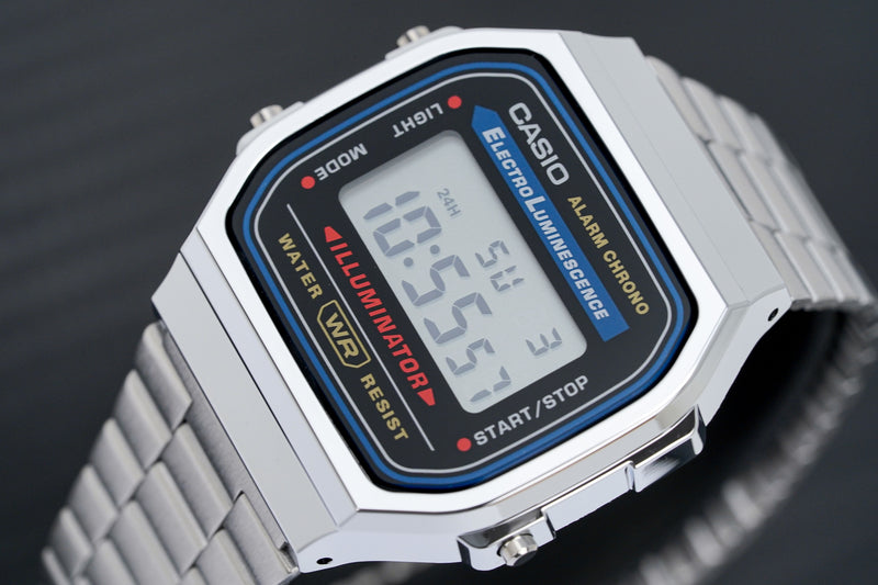 Casio Watch Digital Vintage Silver A168WA 1WDF