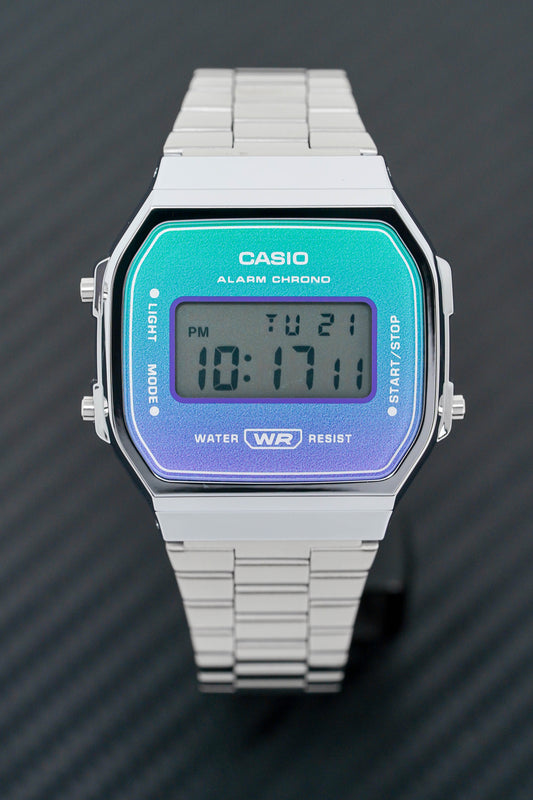 Casio retro blue digital watch sales