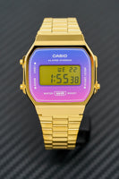 Casio Watch Digital Vintage Gold Pink/Purple A168WERG-2ADF