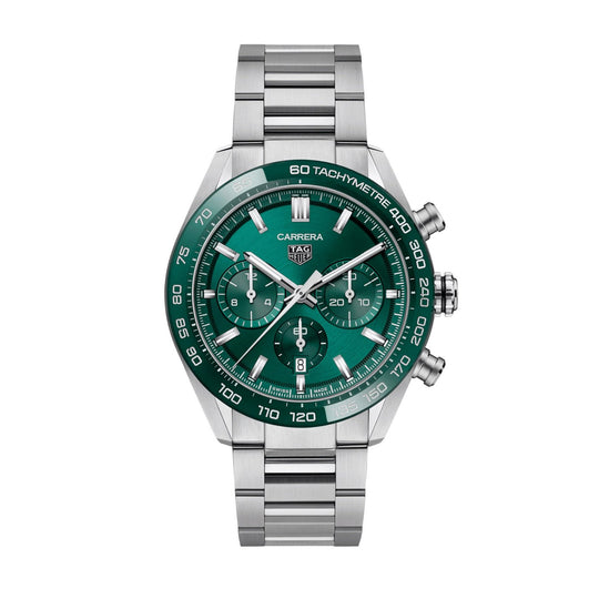 Tag Heuer Carrera Men's Green Chronograph Watch CBN2A1N.BA0643