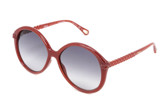 Chloé Women's Sunglasses Oversized Round Orange/Grey CH0002S-004 58