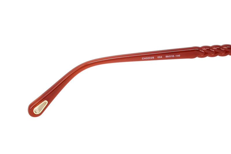 Chloé Women's Sunglasses Oversized Round Orange/Grey CH0002S-004 58
