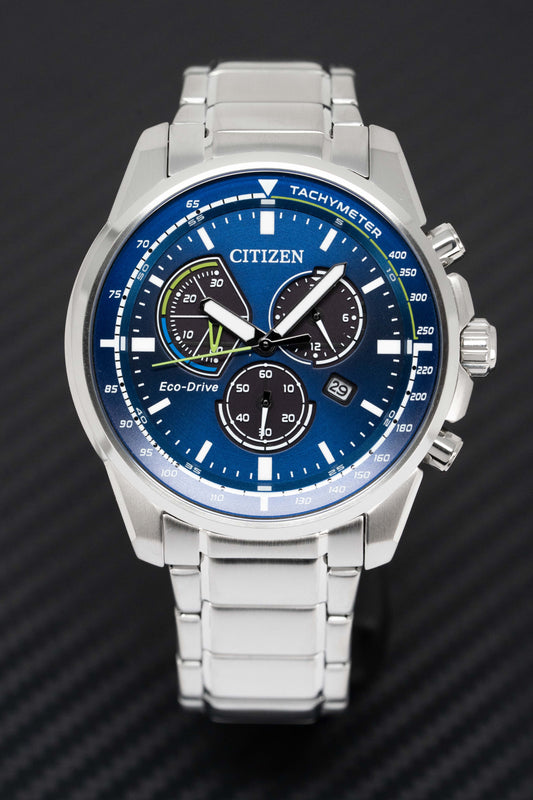 Citizen Eco-Drive Chronograph Blue Men's Watch AT1190-87L