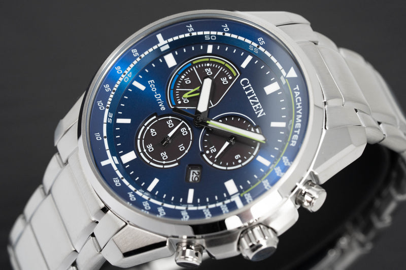 Citizen Eco-Drive Chronograph Blue Men's Watch AT1190-87L