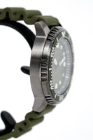 Citizen Men's Watch Eco-Drive Dive Olive Silicone Strap BN0157-11X