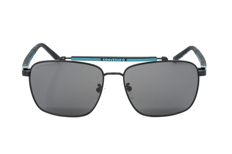 Converse Men's Sunglasses Square Flat Top Matte Black and Blue SCO229 0531