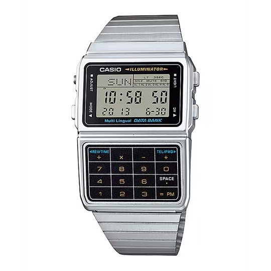 Casio Vintage Databank Unisex Silver Digital Watch DBC-611-1DF