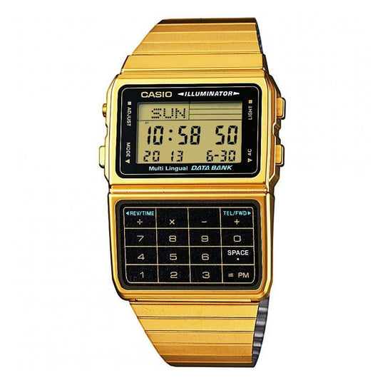 Casio Vintage Databank Unisex Gold Digital Watch DBC-611G-1DF