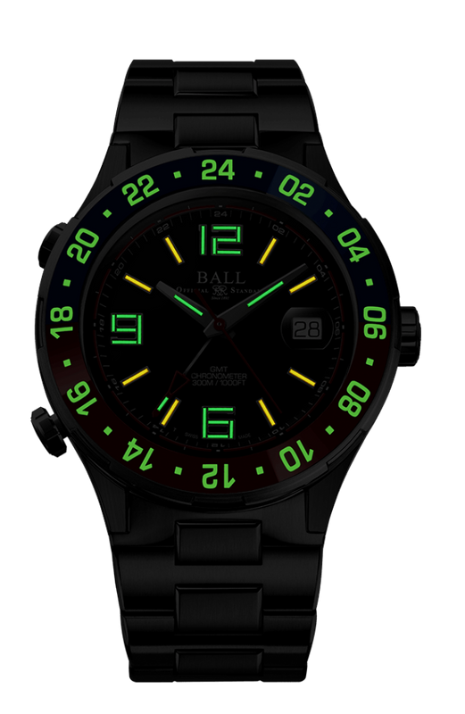 Ball Men's Watch Roadmaster Pilot GMT Black DG3038A-S2C-BK