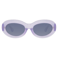 Dries Van Noten Ladies Oval Grey Sunglasses DVN135C5SUN