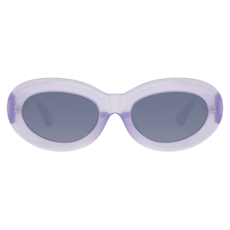 Dries Van Noten Ladies Oval Grey Sunglasses DVN135C5SUN