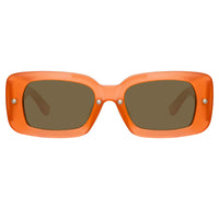 Dries Van Noten Ladies Rectangular Brown Sunglasses DVN137C7SUN
