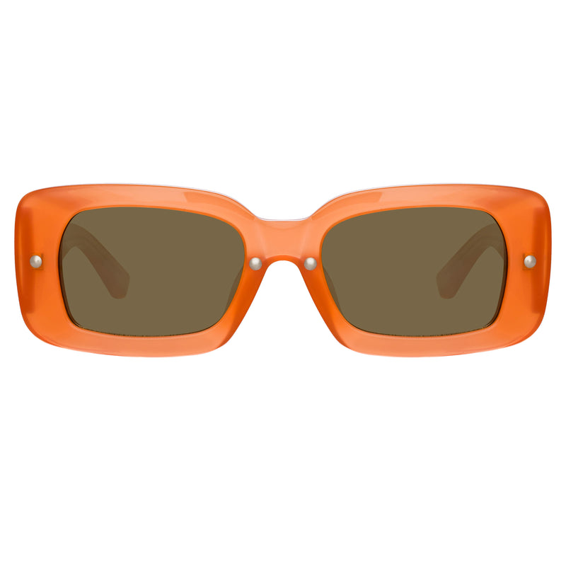 Dries Van Noten Ladies Rectangular Brown Sunglasses DVN137C7SUN