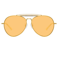 Dries Van Noten Ladies Aviator Orange Sunglasses DVN187C4SUN
