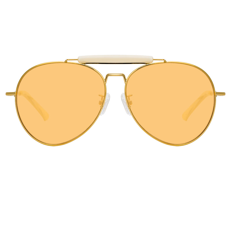 Dries Van Noten Ladies Aviator Orange Sunglasses DVN187C4SUN
