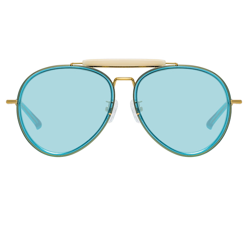 Dries Van Noten Ladies Aviator Blue Sunglasses DVN188C4SUN