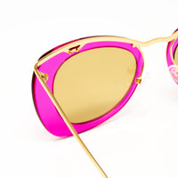 Dries Van Noten x Linda Farrow Hot Pink Sunglasses DVN193C2SUN
