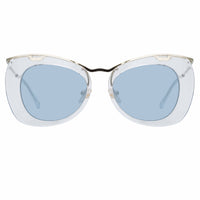 Dries Van Noten Ladies Cat Eye Blue Sunglasses DVN193C5SUN