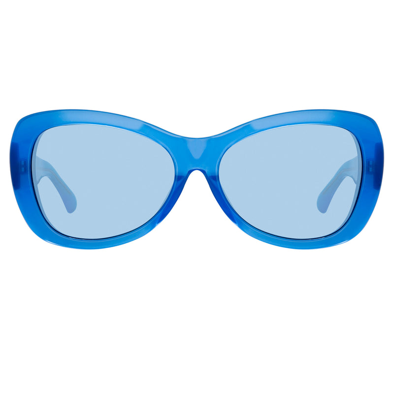 Dries Van Noten Ladies Oversized Blue Sunglasses DVN195C7SUN