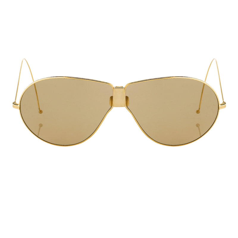 Dries Van Noten Men's Aviator Brown Sunglasses DVN19C3SUN
