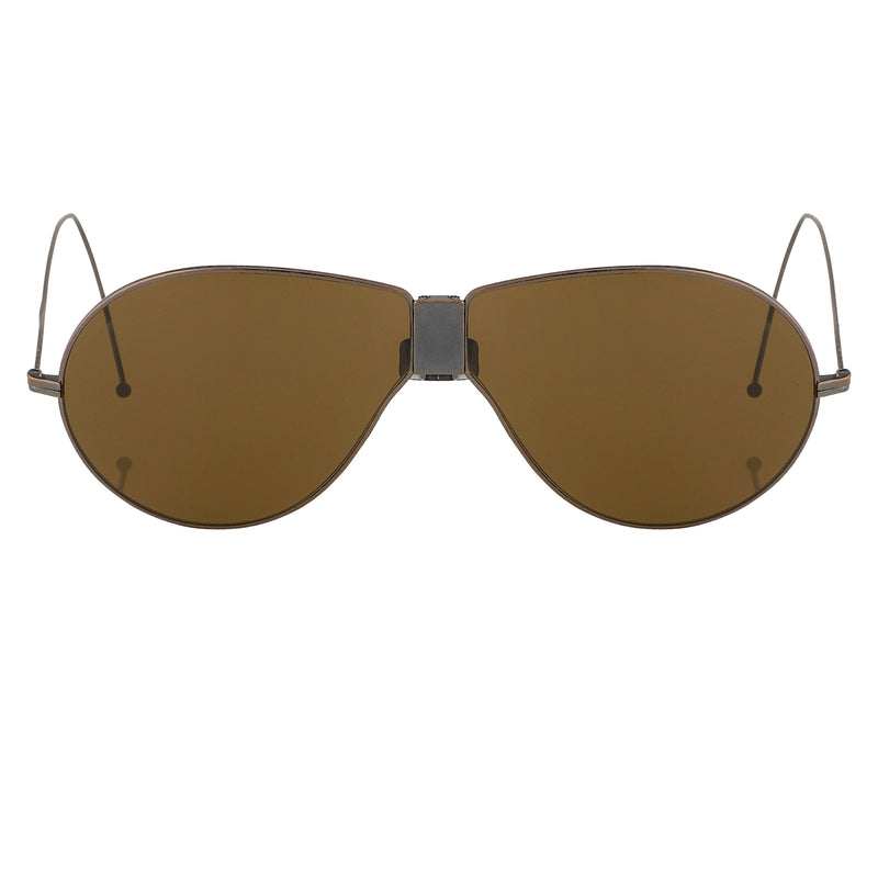 Dries Van Noten Men's Aviator Brown Sunglasses DVN19C5SUN