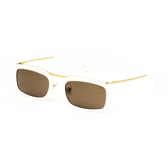 Dries Van Noten x Linda Farrow White/Gold Sunglasses DVN74C1SUN