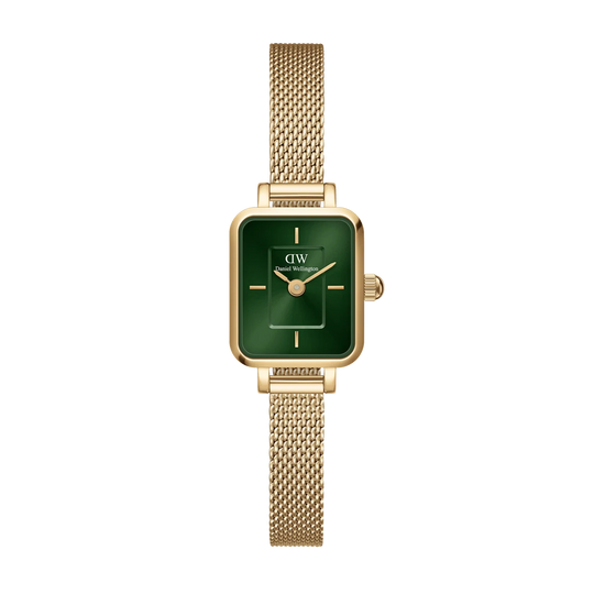 Daniel Wellington Quadro Mini Ladies  Gold Green Emerald Watch DW00100653