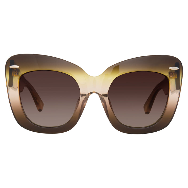Erdem x Linda Farrow Olive/Brown Sunglasses EDM24C2SUN