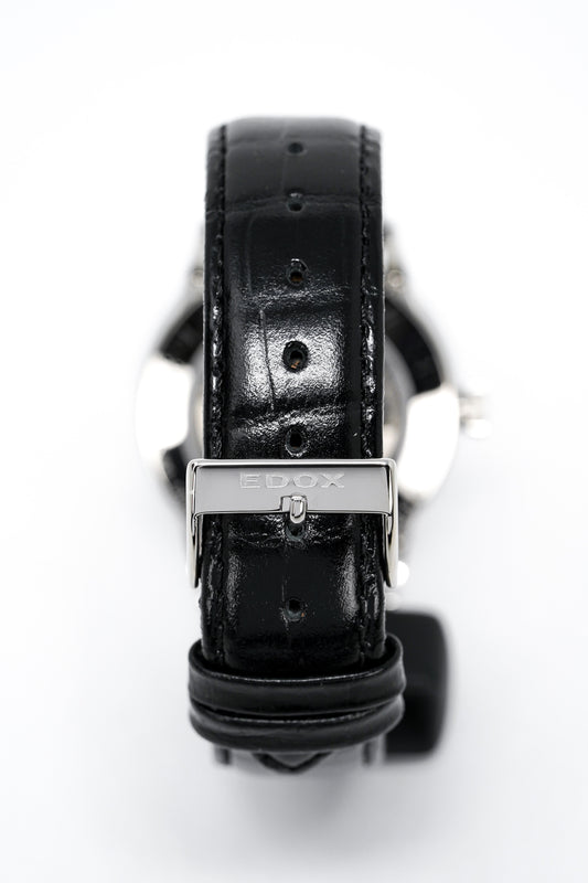 Edox Women's Automatic Watch Les Vauberts Open Heart 37mm Black 850193NNIN