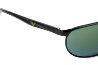 Emporio Armani Men's Sunglasses Wraparound Black/Green EA212430146R