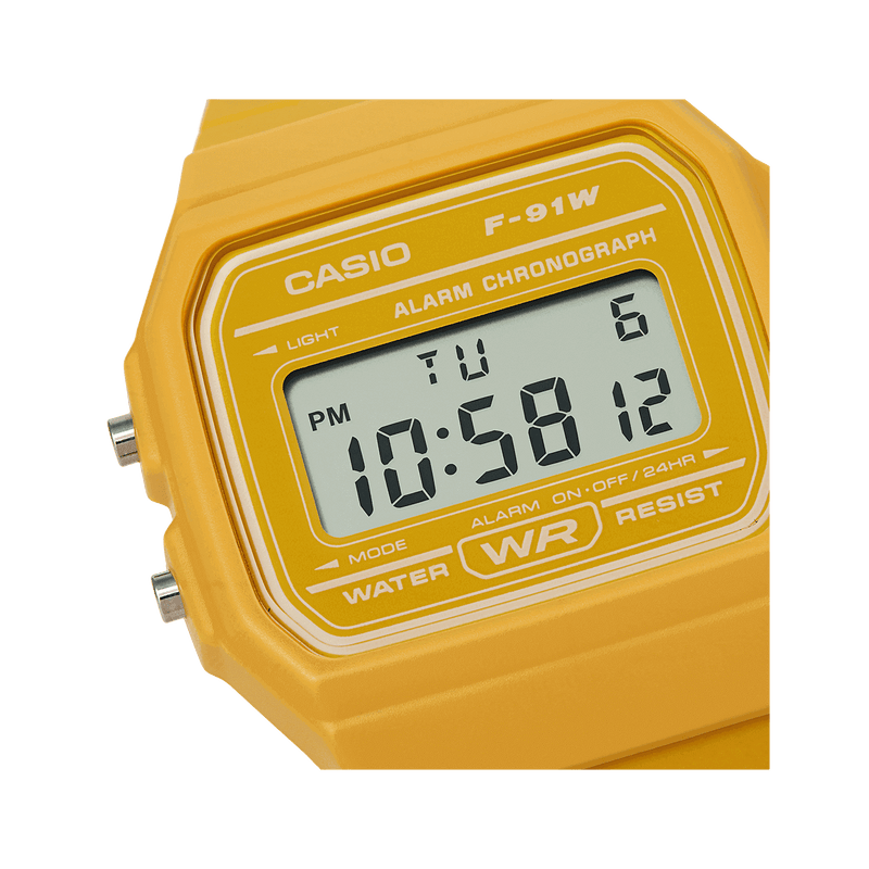 Casio Watch Classic Sports Digital Yellow F-91WC-9ADF